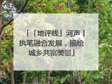 「地评线」河声丨执笔融合发展，描绘城乡共富美景
