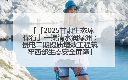 「2025甘肃生态环保行」一渠清水润绿洲：景电二期提质增效工程筑牢西部生态安全屏障