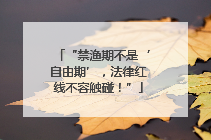 “禁渔期不是‘自由期’，法律红线不容触碰！”
