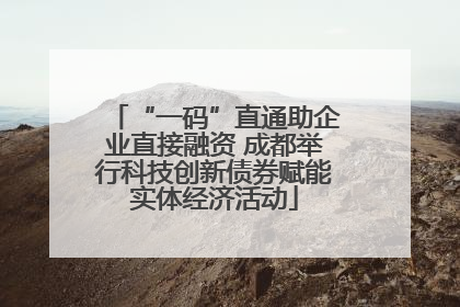 “一码”直通助企业直接融资 成都举行科技创新债券赋能实体经济活动
