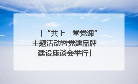 “共上一堂党课”主题活动暨党建品牌建设座谈会举行