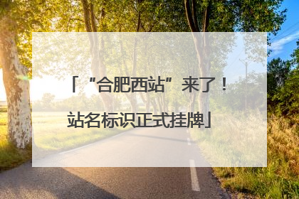 “合肥西站”来了！站名标识正式挂牌