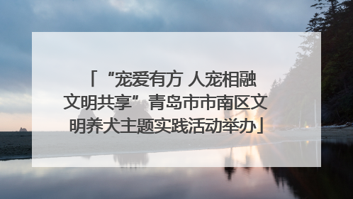 “宠爱有方 人宠相融 文明共享”青岛市市南区文明养犬主题实践活动举办