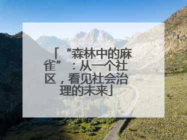 “森林中的麻雀”：从一个社区，看见社会治理的未来