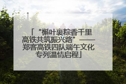 “槲叶裹粽香千里 高铁共筑振兴路”——郑客高铁四队端午文化专列温情启程
