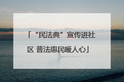 “民法典”宣传进社区 普法惠民暖人心