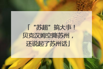 “苏超”搞大事！贝克汉姆空降苏州，还说起了苏州话