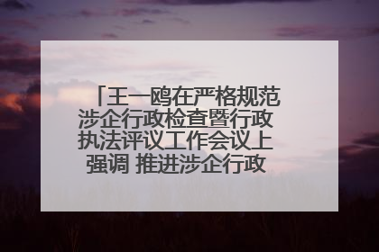 王一鸥在严格规范涉企行政检查暨行政执法评议工作会议上强调 推进涉企行政检查质效大幅提升