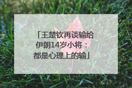 王楚钦再谈输给伊朗14岁小将：都是心理上的输