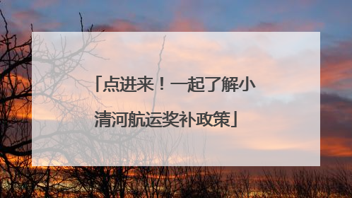 点进来！一起了解小清河航运奖补政策