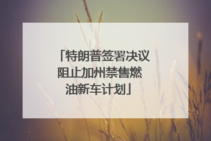 特朗普签署决议 阻止加州禁售燃油新车计划