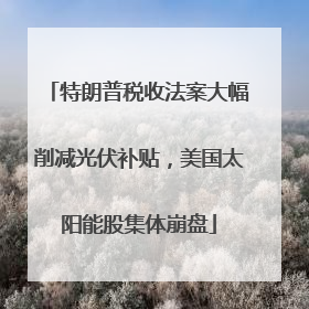 特朗普税收法案大幅削减光伏补贴，美国太阳能股集体崩盘
