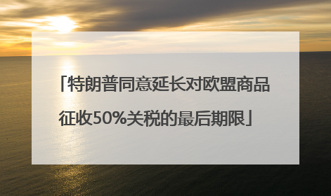 特朗普同意延长对欧盟商品征收50%关税的最后期限