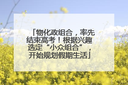物化政组合，率先结束高考！根据兴趣选定“小众组合”，开始规划假期生活