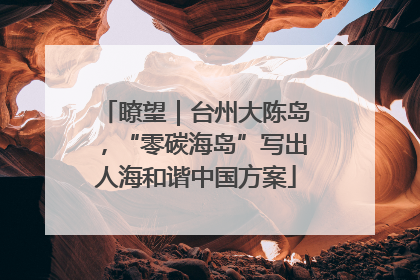 瞭望｜台州大陈岛，“零碳海岛”写出人海和谐中国方案