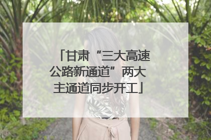 甘肃“三大高速公路新通道”两大主通道同步开工