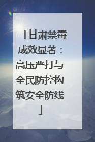 甘肃禁毒成效显著：高压严打与全民防控构筑安全防线