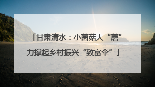 甘肃清水：小菌菇大“蘑”力撑起乡村振兴“致富伞”