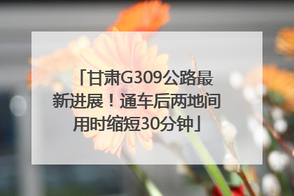 甘肃G309公路最新进展！通车后两地间用时缩短30分钟