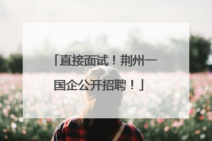 直接面试！荆州一国企公开招聘！