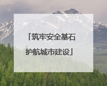 筑牢安全基石 护航城市建设