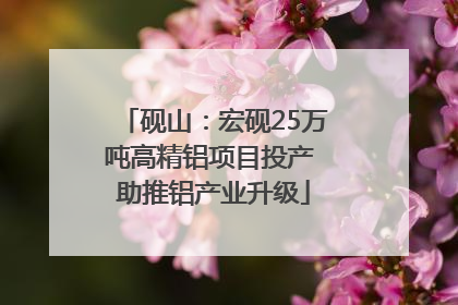 砚山：宏砚25万吨高精铝项目投产 助推铝产业升级