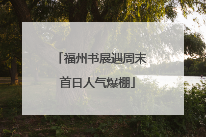 福州书展遇周末 首日人气爆棚