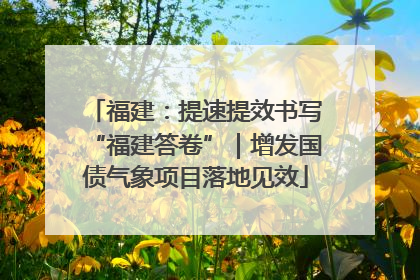 福建：提速提效书写“福建答卷”｜增发国债气象项目落地见效