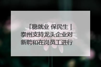 稳就业 保民生｜泰州支持龙头企业对新聘和在岗员工进行实训——到岗就能用 用了就见效