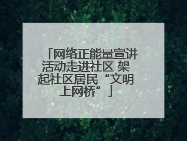 网络正能量宣讲活动走进社区 架起社区居民“文明上网桥”