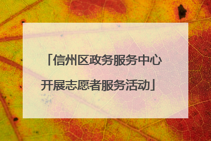 信州区政务服务中心开展志愿者服务活动
