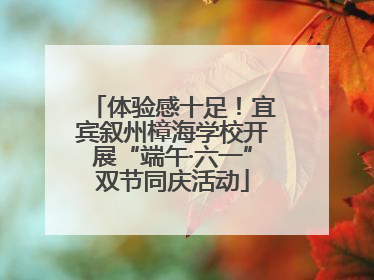 体验感十足！宜宾叙州樟海学校开展“端午·六一”双节同庆活动
