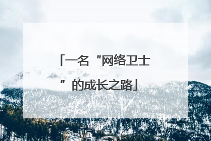 一名“网络卫士”的成长之路