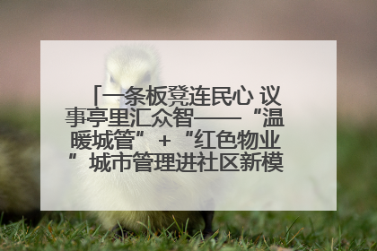 一条板凳连民心 议事亭里汇众智——“温暖城管”+“红色物业”城市管理进社区新模式绘就城市管理社区治理新画卷