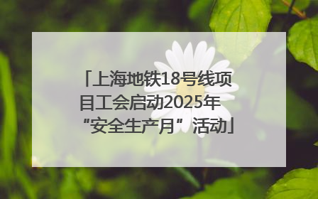 上海地铁18号线项目工会启动2025年“安全生产月”活动