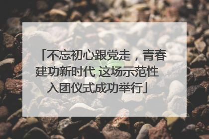 不忘初心跟党走，青春建功新时代 这场示范性入团仪式成功举行