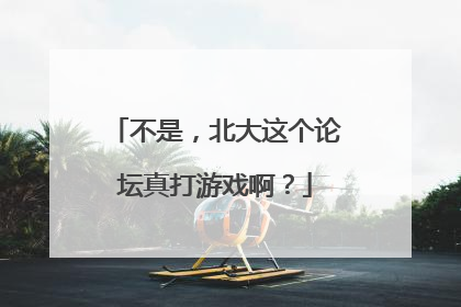 不是，北大这个论坛真打游戏啊？