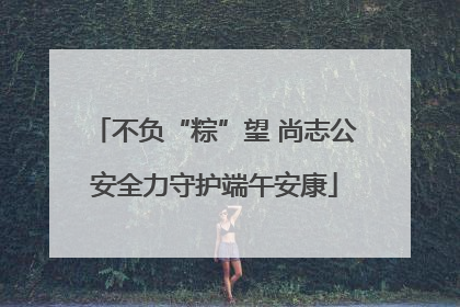 不负“粽”望 尚志公安全力守护端午安康