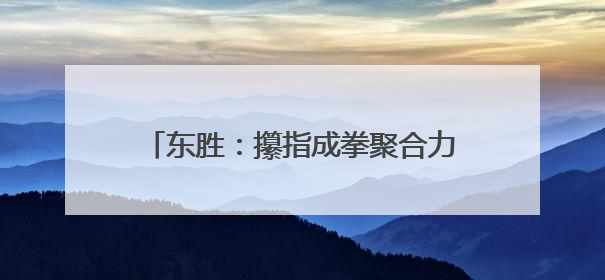 东胜：攥指成拳聚合力 “暖城善治”显真章