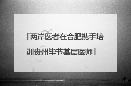 两岸医者在合肥携手培训贵州毕节基层医师