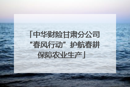 中华财险甘肃分公司“春风行动”护航春耕 保障农业生产