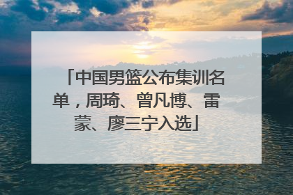中国男篮公布集训名单，周琦、曾凡博、雷蒙、廖三宁入选