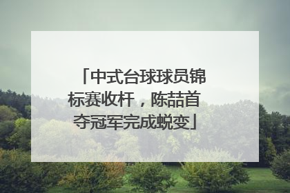 中式台球球员锦标赛收杆，陈喆首夺冠军完成蜕变