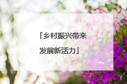 乡村振兴带来发展新活力