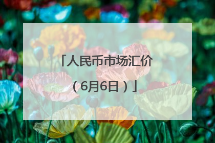 人民币市场汇价（6月6日）