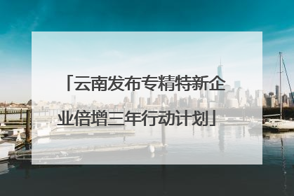 云南发布专精特新企业倍增三年行动计划