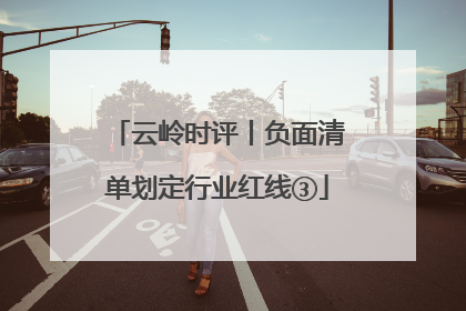 云岭时评丨负面清单划定行业红线③