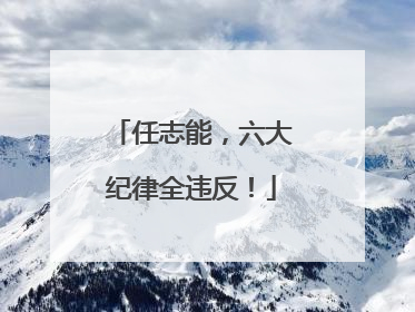 任志能，六大纪律全违反！