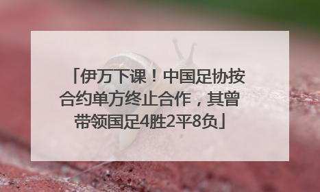 伊万下课！中国足协按合约单方终止合作，其曾带领国足4胜2平8负