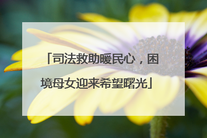 司法救助暖民心，困境母女迎来希望曙光